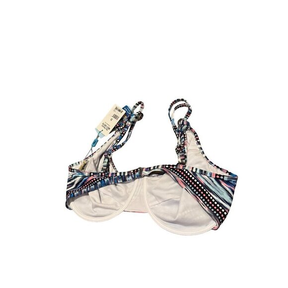 NWT Heat Star Basket Underwire Swim Top Blue Size D Cup - Picture 2 of 2